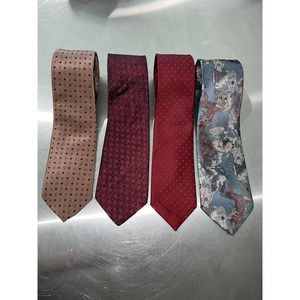 Lot Of 4 Oscar De La Renta Men's Neck Tie Couture Studio Silk Polyester